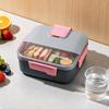 Large Capacity Square Lunch Box with Compartments Microwave Safe for Students and Office Workers Cross Border New