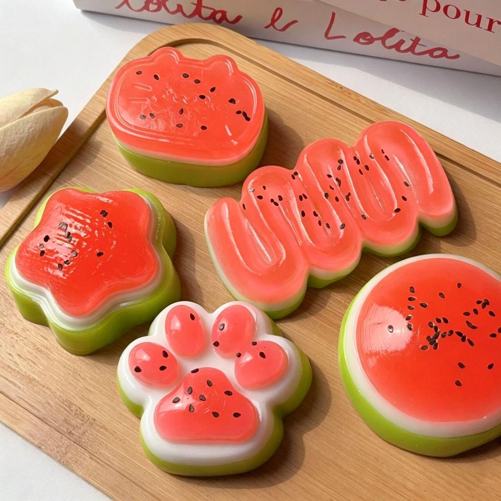 Random 5PCS Watermelon Series Squishy Blind Bag Soft Mud Decompression Toy
