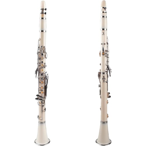 OXIZER Bb Clarinet Beginner Set, 17 Keys, ABS Resin, Pearl White Tuned, Nickel-Plated, Club-Friendly, Includes Reeds, Strap, and Hard Case, Pitch-Stab