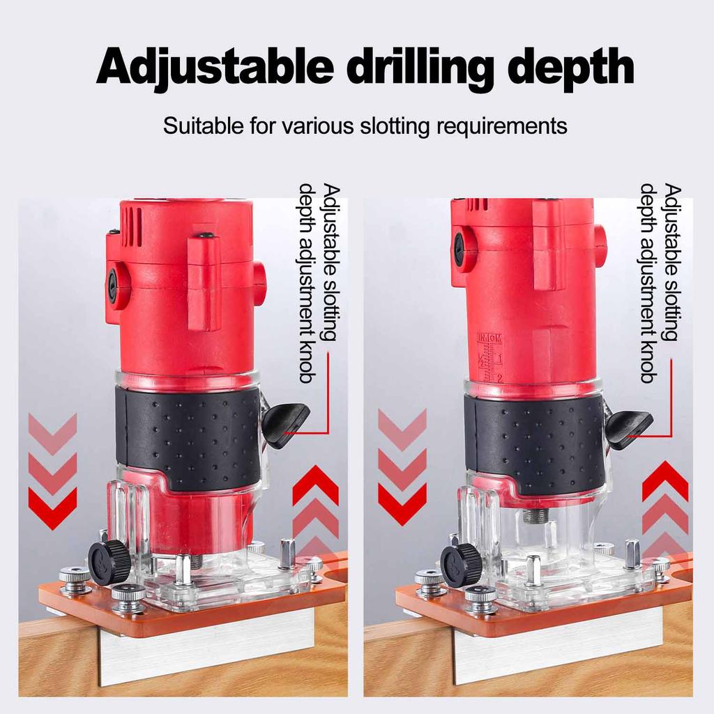 Wood Router Slotting Locator Accurate Slotted Base Slotting Machine Bracket Handheld Edge Trimmer Milling Curve Cutting Tool