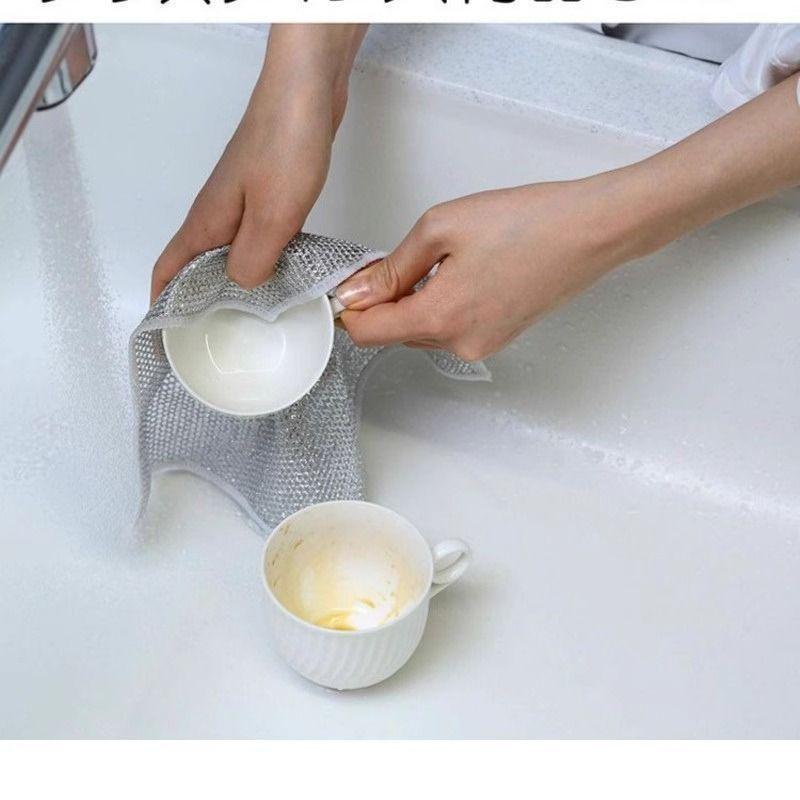 Geschirrspülschwämme Metall, Knotennetz zum Reinigen, 20x20 cm