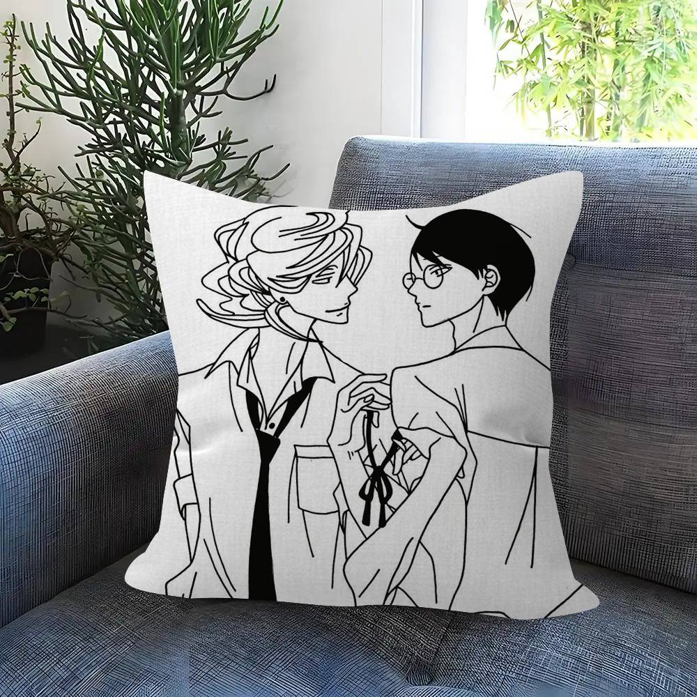 Anime Doukyuusei Rihito Sajo Hikaru Kusakabe Cushion Cover Inches Farmhouse Decor Home Throw Pillow Covers For Couch Decorations