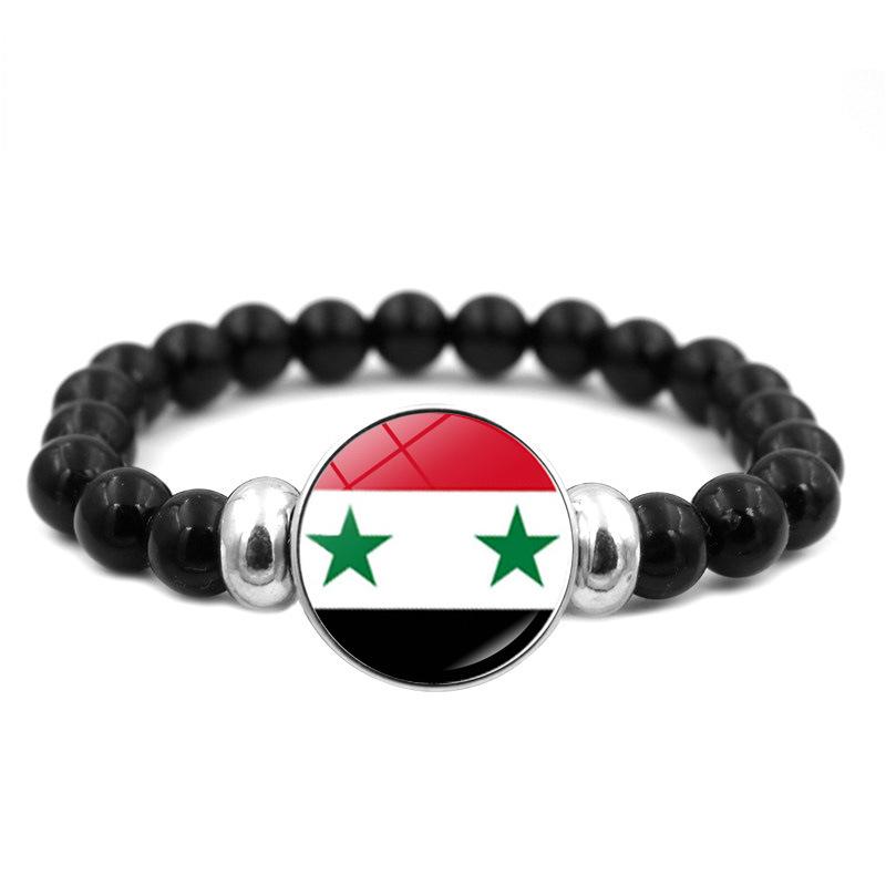 287 Länder Nationalflagge Druckknopf Elastisches Band Perlen Länderflagge Unabhängigkeitstag Perlen Schmuck Perlenarmband
