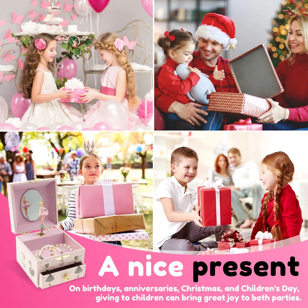 Schmuckaufbewahrungsbox 4 Zoll Ballerina Schwanensee Spieluhr Mädchen Geschenk Organisieren Halskette Armband Heimdeko Kind Spieluhr