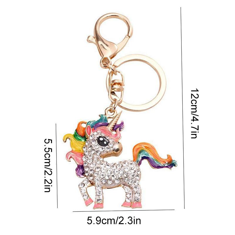 1PC Crystal Bags Decor Car keyrings for Women Rhinestone Elephant Horse Pendants Unicorn Keychain