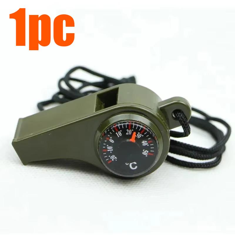 

3-in-1 Multifunction Emergency Survival Whistle with Compass Thermometer Outdoor Whistle Camping Hiking Outdoor Sports Referee