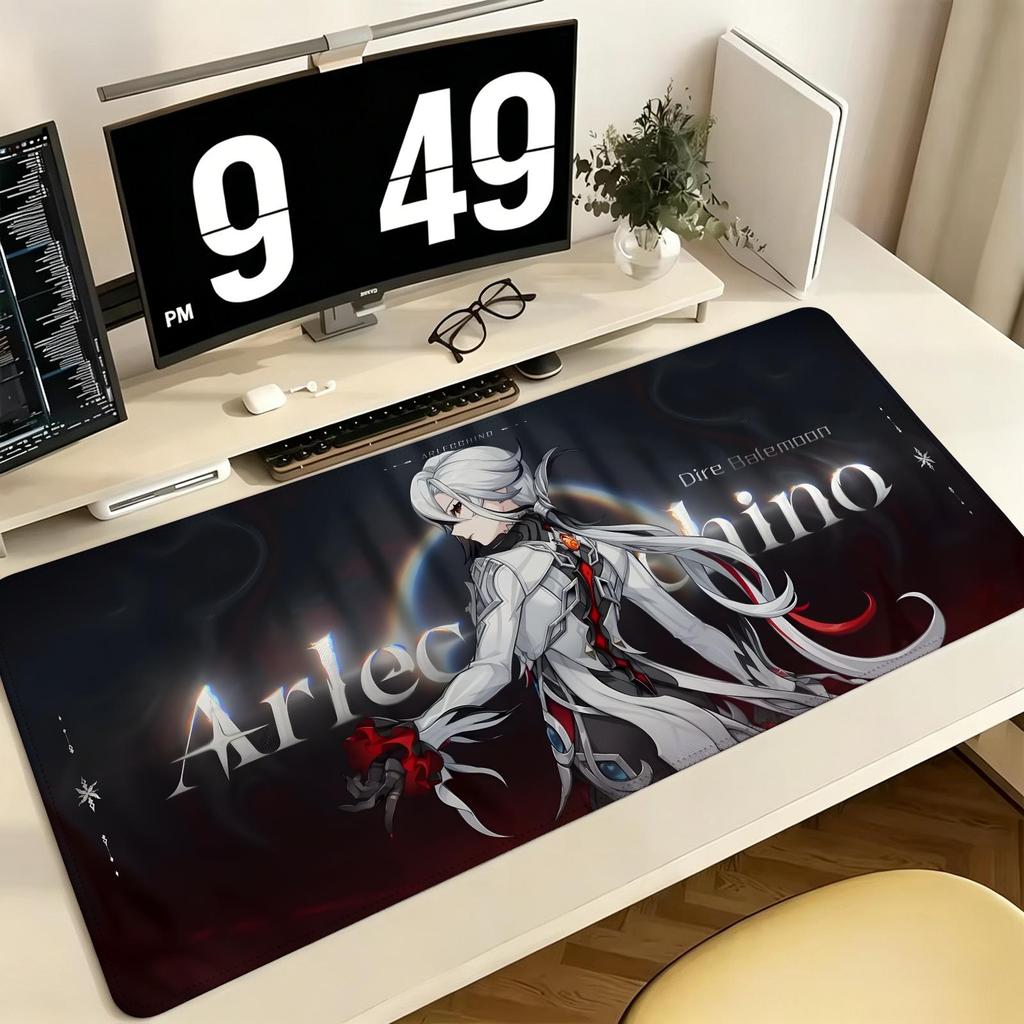 Genshin Impact Arlecchino Pro ESports Gaming Mousepad Extra Large NonSlip Stitched Edge Keyboard Laptop Desk Mat For Pc Gamer