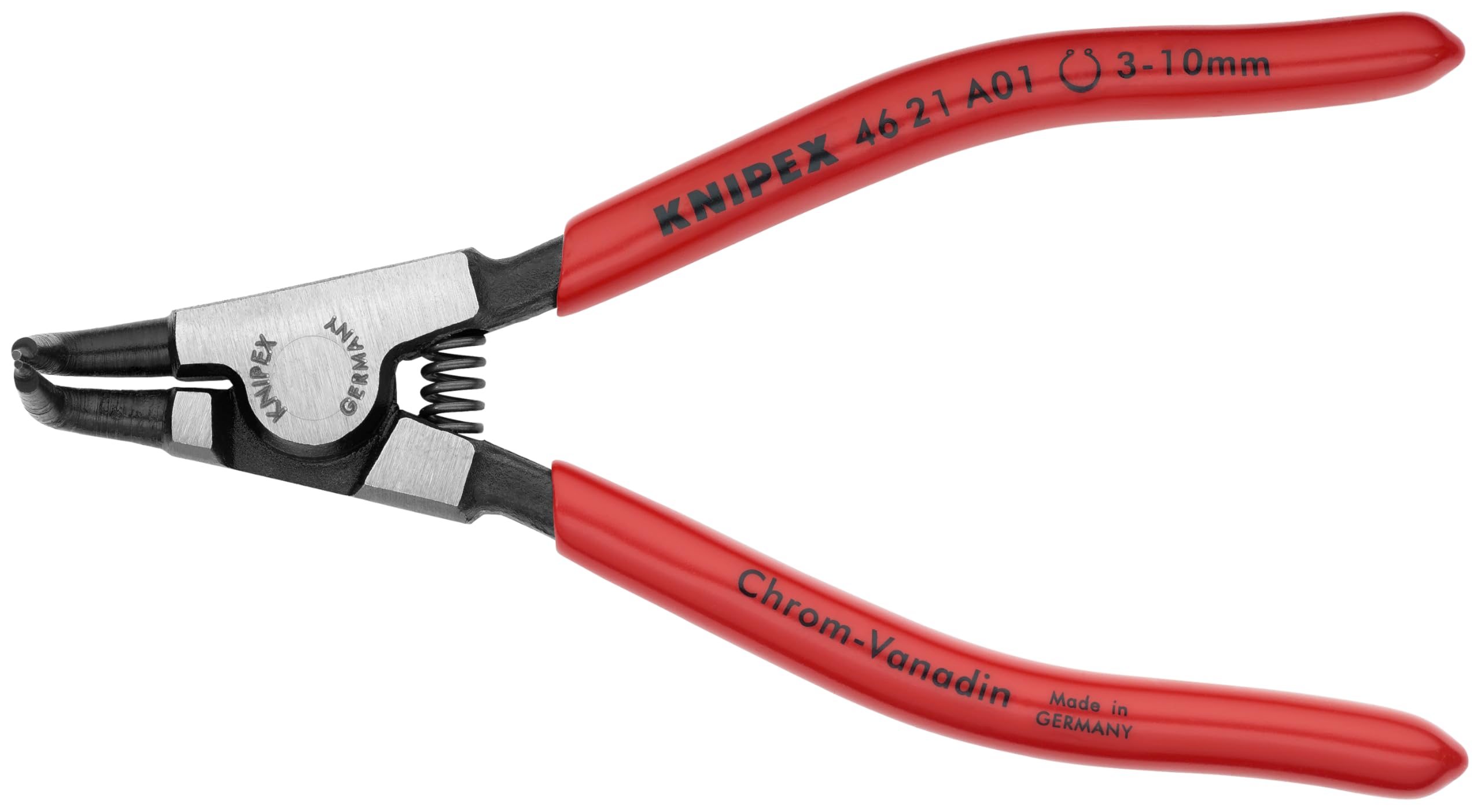 Клещи KNIPEX для стопорных колец на валу, изогнутые 4621-A01,