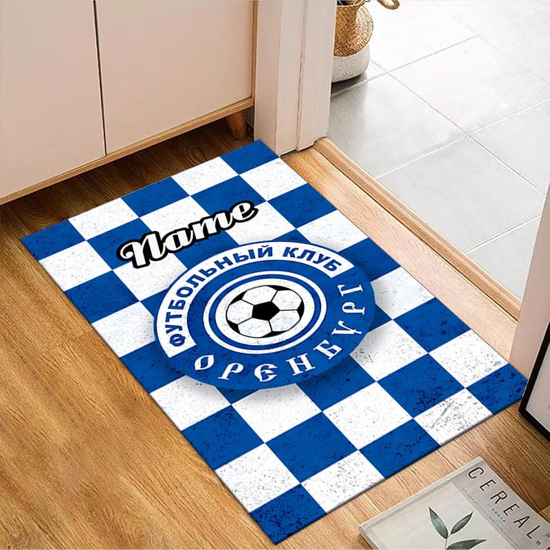 Custom Name FC Orenburg Emblem Rug Game Carpet, Floor Mat for Bedroom Living Room Entryway Rug, Home Decor Idea Gift for Christmas Birthday
