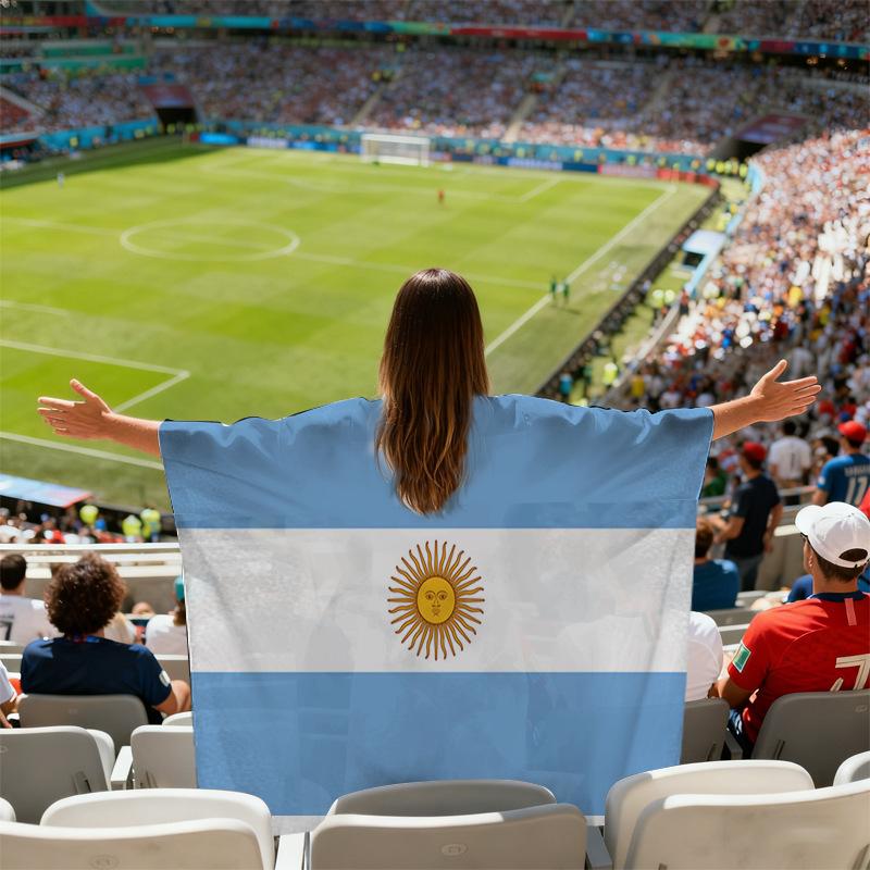 2026 US Canada Mexico World Cup cloak, convenient flags exclusively for fans in various countries, World Cup cheering supplies 90 * 150cm argentina