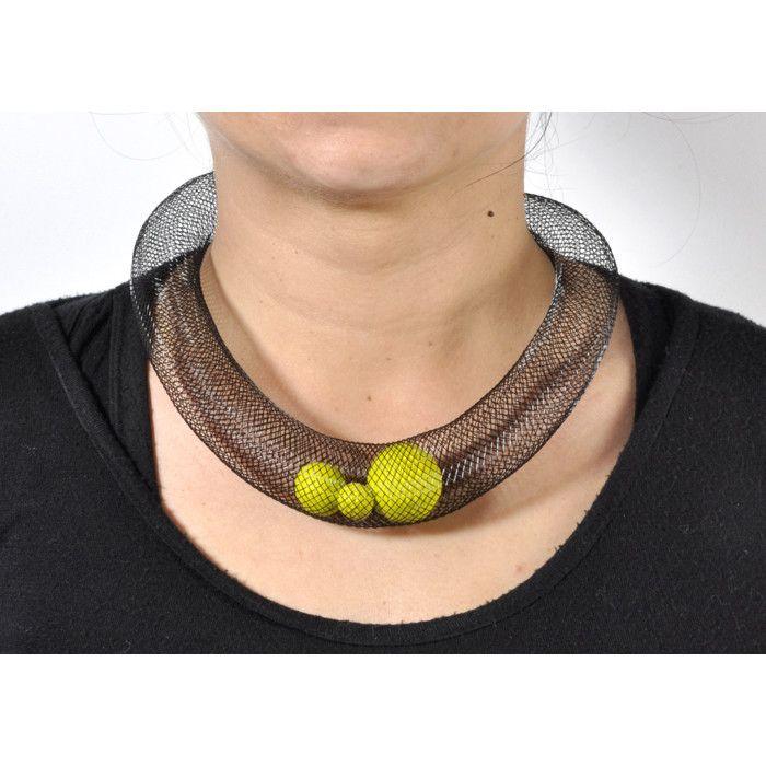 Choker Ciambella Grande - Anise Green Mesh and Polymer