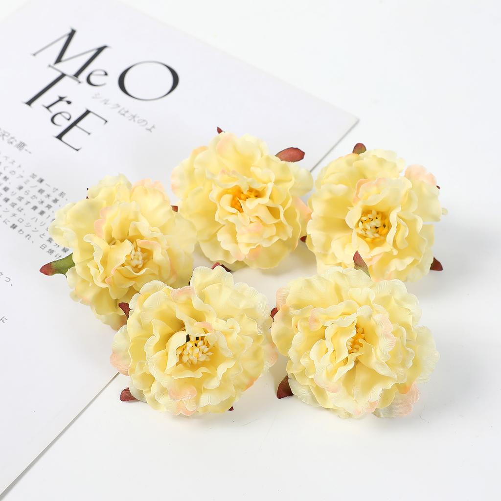 10Pcs Peony Artificial Flowers Head 6CM Fake Flowers for Home Room Wedding Decoration Arrangement DIY Carft Gifts Accessories