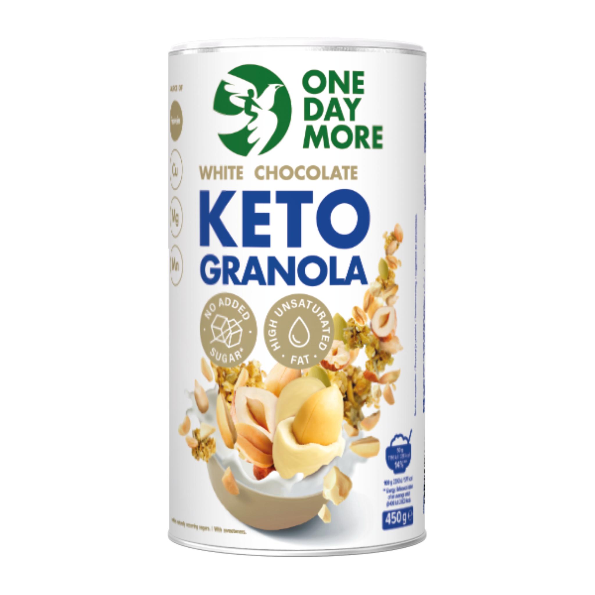 OneDayMore Keto granola baltā šokolāde 450