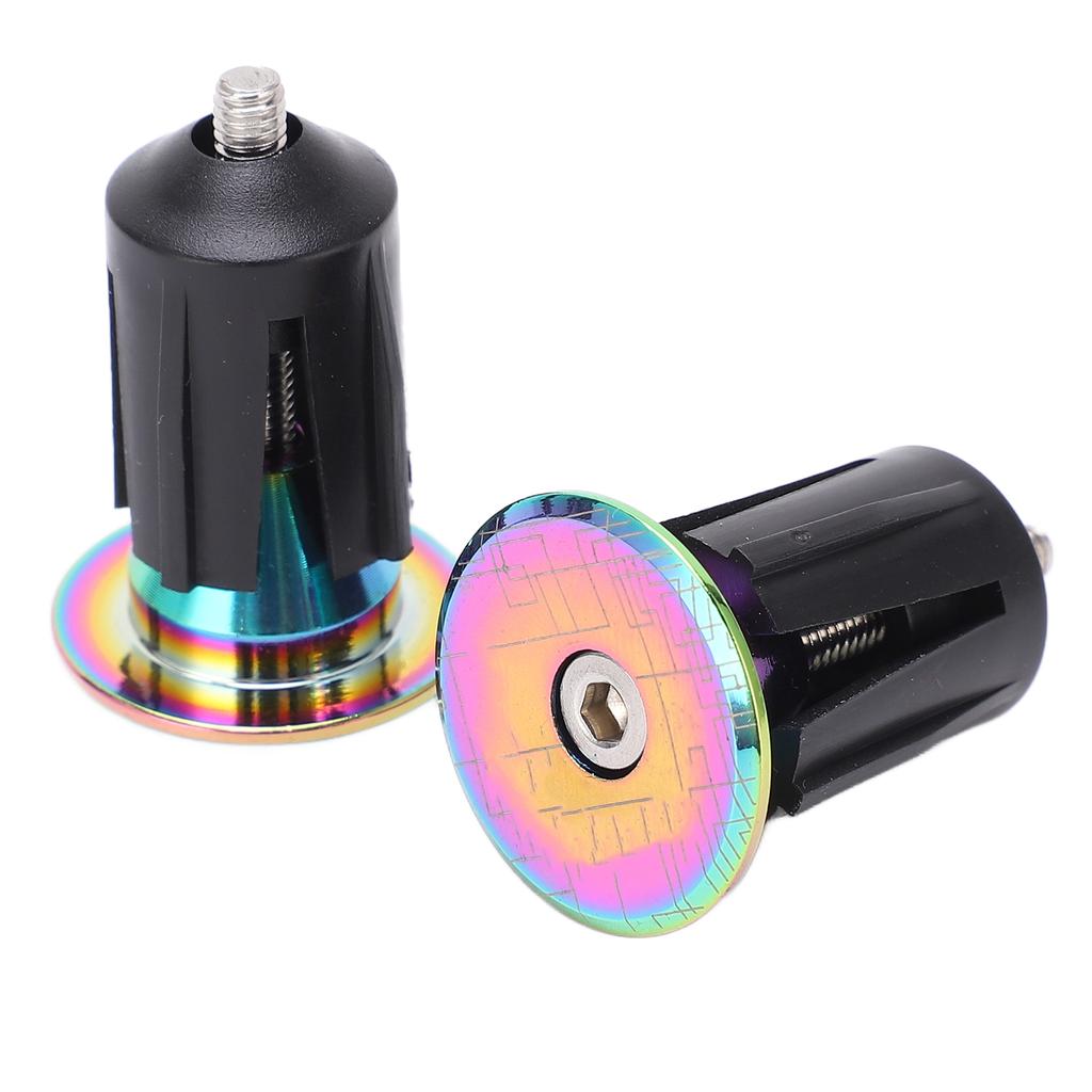 2PCS Mountain Bike Handlebar End Caps Inflatable Adjustable Plated Colorful Aluminum Alloy
