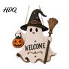 Spooky Halloween Decoration Wooden Hanging Door Sign Cute Ghost Welcome Ornament