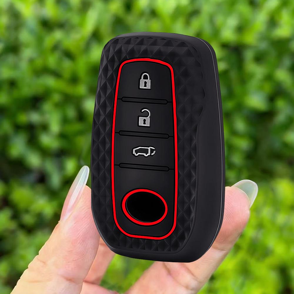 Silicone Car Key Case Cover For Toyota C-HR Hilux Fortuner Land Cruiser 200 Camry Corolla Crown RAV4 2023 2024 2025 Accessories