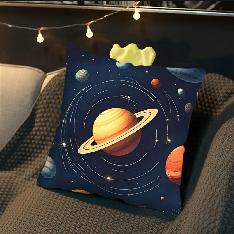 Vikama Sistema Solare Planetario Federa per Cuscino Cielo Stellato Stampa Cosmica Federa per Cuscino Divano Camera da Letto Federa Decorativa