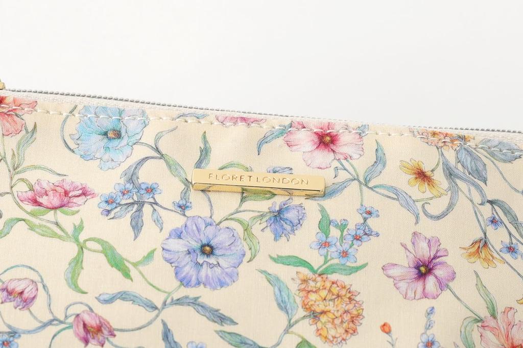 DDintex FLORET LONDON BASIC Pouch, Battersea Blooms, Cream, 15 X 10.5 X 4.5cm [Liberty Print]