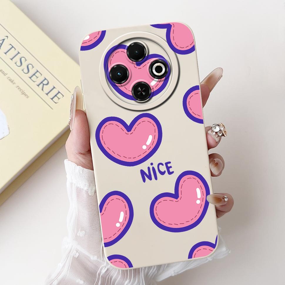 Spark30C Cover For Tecno Spark 30C 2024 Case Cute Cartoon Girl Cover Soft Silicone Phone Case For Spark 30 C Spark30 Full Bumper