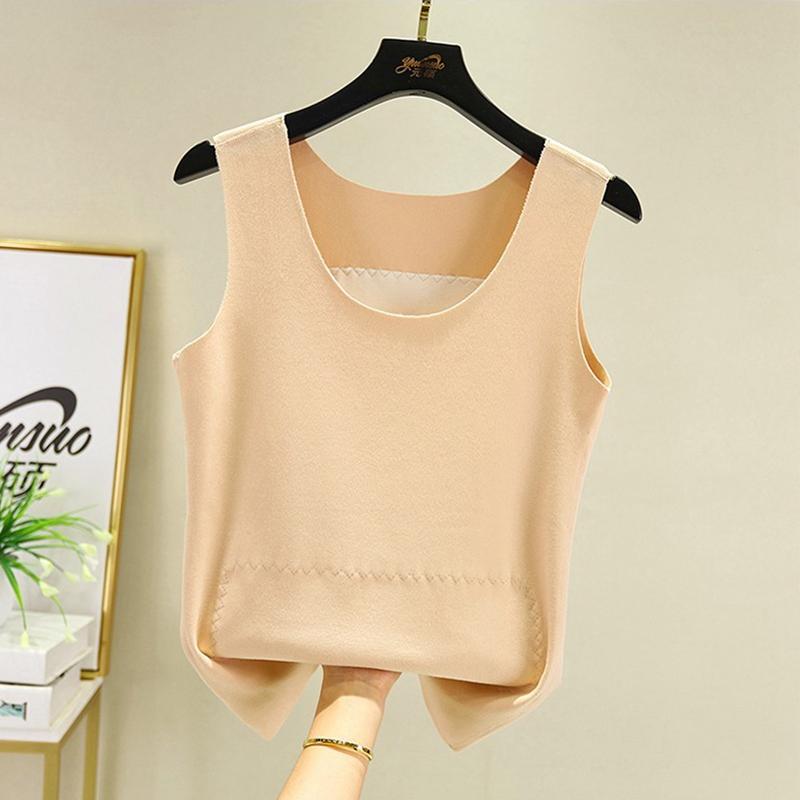 

Thermal Underwear Vest Thermo Lingerie Woman Winter Clothing Comfortable Warm Top Inner Wear Thermo Shirt Ladies Undershirt M тілесний