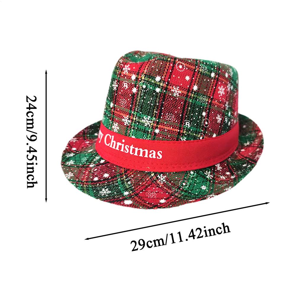 Christmas Fedora Hats Adults Classic Breathable Festive Snowflake Pattern Headwear Soft Christmas Fedora Hat For Family Men