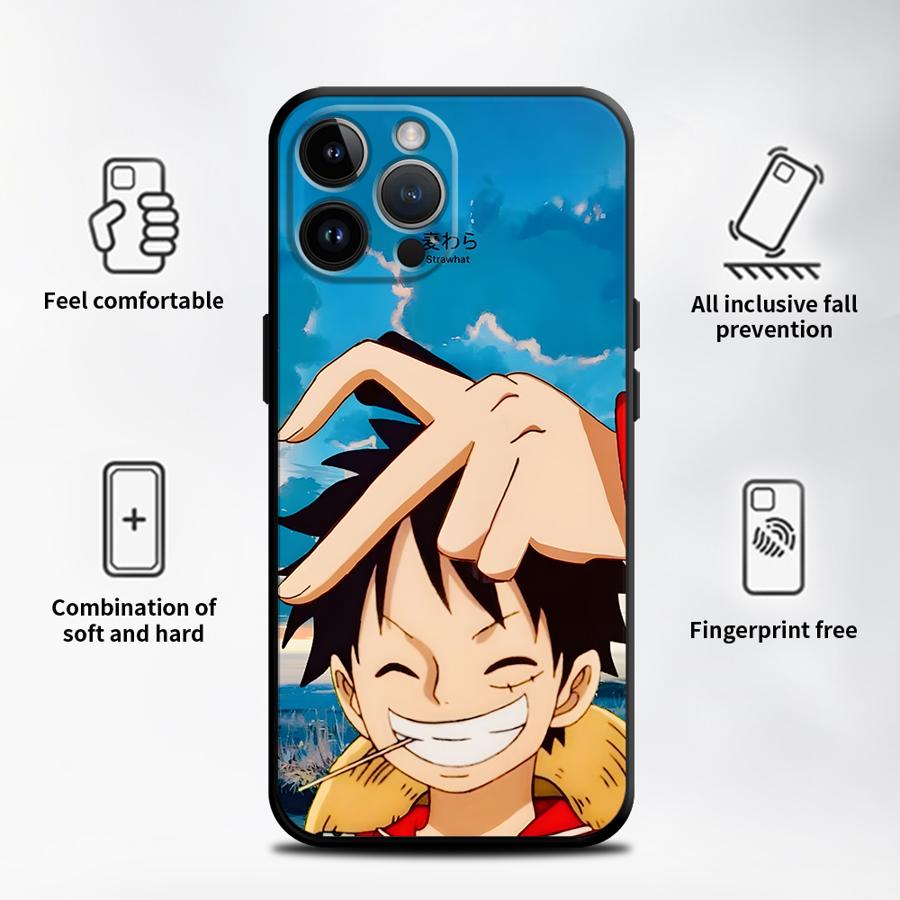 One Piece Luffy Boa·Hancock Case for iPhone 13 12 11 17 Pro Max 17Air XR 15 16 14 Plus 7 8 XS Max Black Soft Phone Cover