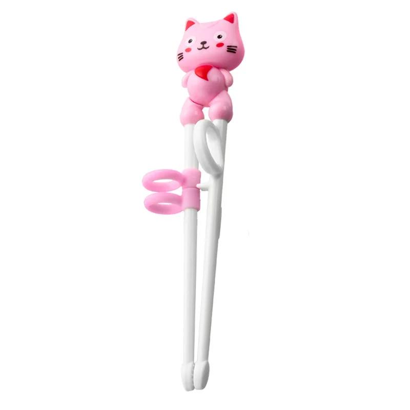 1 Pair Learning Chopstick Training Correction Cute Cat Baby Kids Children Chinese Chopsticks Learner Plastic Kitchen Tableware