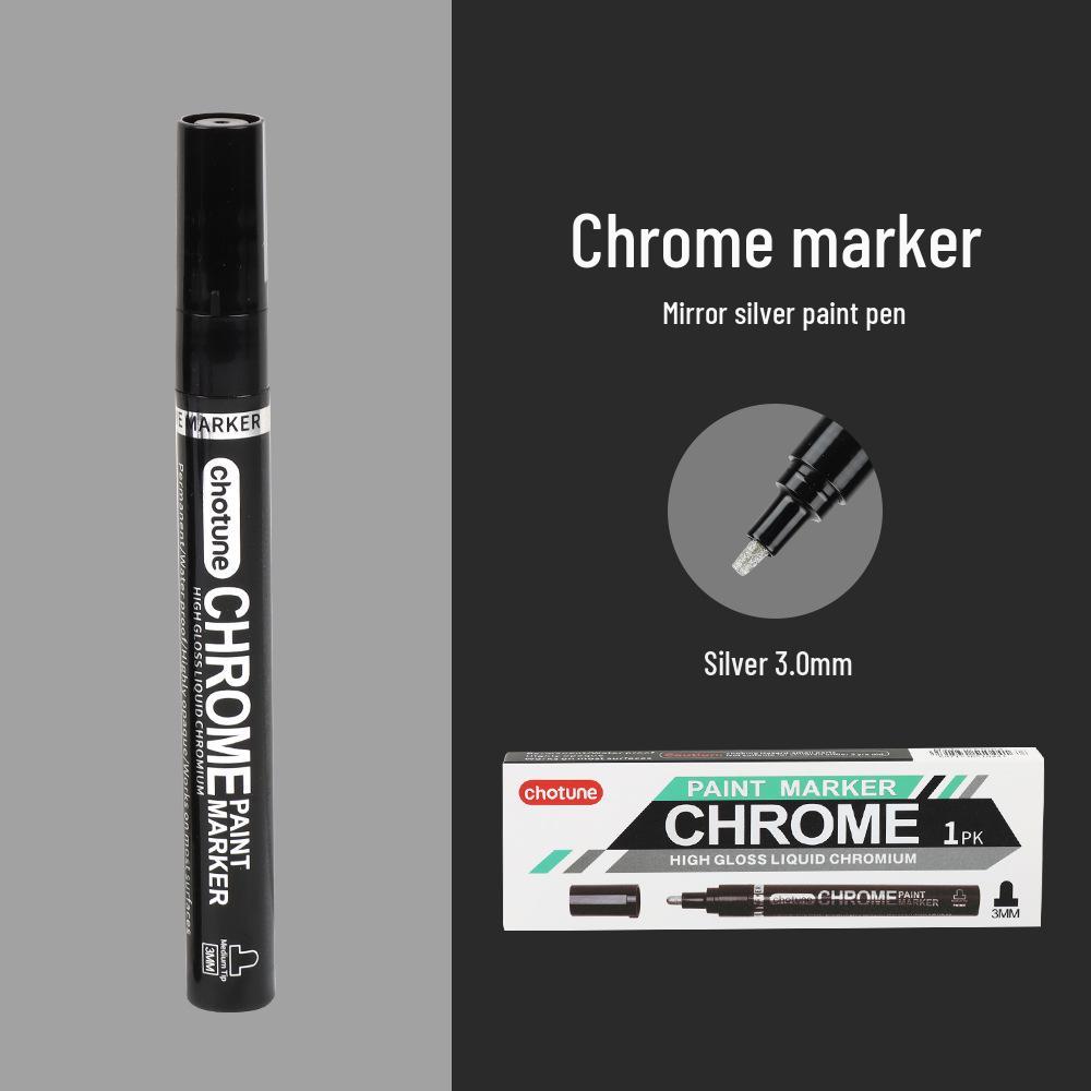Chotune Reflektierender Chrom Marker Stift - Wasserdichte Galvanisierte Silberfarbe für DIY Hervorhebungen