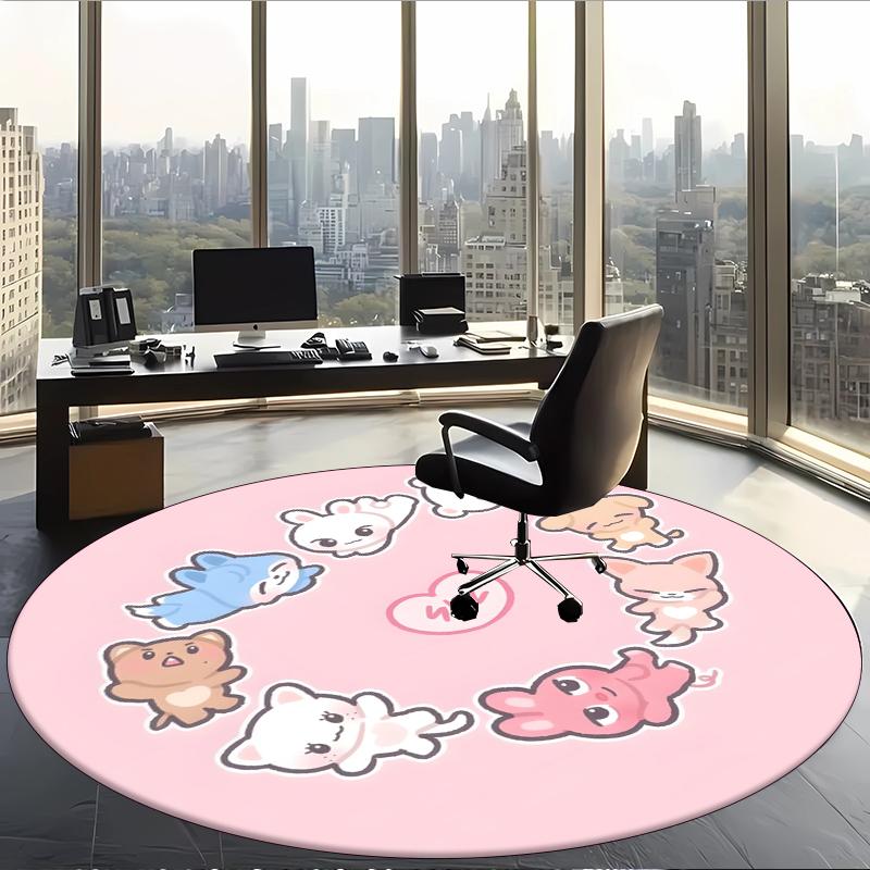 Skz (28) Round Office Rug Decorative Floor Rug for Office Bedroom Living Room and Home Space