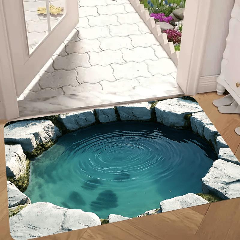 3D Illusion Dirt-Resistant Floor Mat: Absorbent & Durable Entrance/Bathroom Mat
