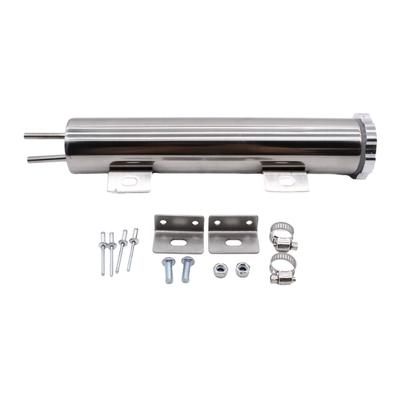 Radiator Coolant Overflow Catch Pukes Tank 2"x10" 14Oz Silver Stainless Steel Car Modification Accessories