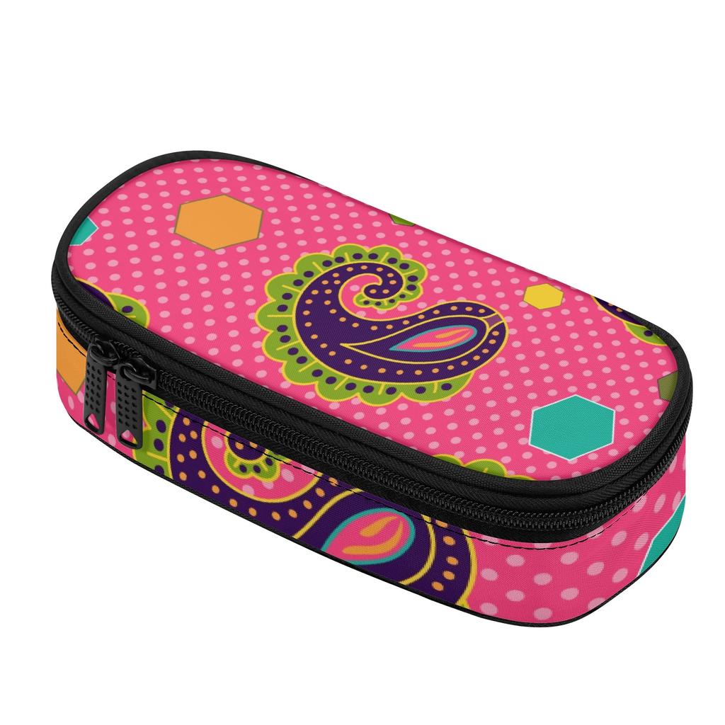 Pencil Case Roomy Interior Smooth Zipper Wear Resistant Polyester with Mesh Pocket Removable Divider and Pen Slots for Students