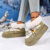 Fashion Fluffy Platform Snow Boots Women Winter 2025 String Bead Decor Faux Fur Cotton Shoes Woman Thick Plush Warm Ankle Boots