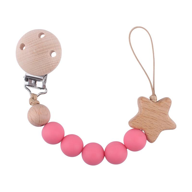 Baby Pacifier Chain Silicone Beads Soother Nipple Clip Infant Dummy Holder Strap for Baby Chew Toy Teether Teething BPA Free
