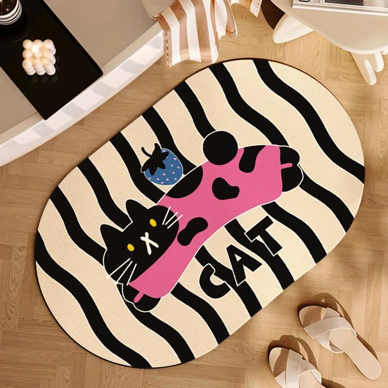 Diatom Mud Floor Mat, Bathroom Water Absorbing and Oil Absorbing Foot Mat, Bathroom Quick Drying and Anti Slip Mat