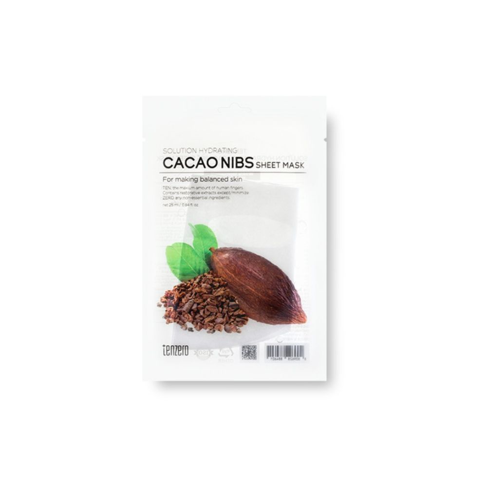 TENZERO Solution Hydrating Cacao Nibs Sheet Mask 25ml 10EA