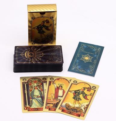 Awtarotc-10 Tarot Cards with Blue and Gold Foil and Guide All-Seeing Eye