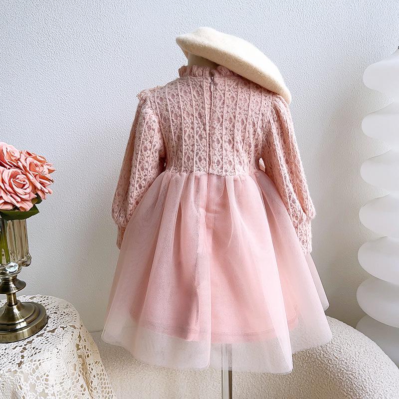 Girls' Winter Princess Lace Dress - Chinese Style Birthday Outfit (GC0392)
