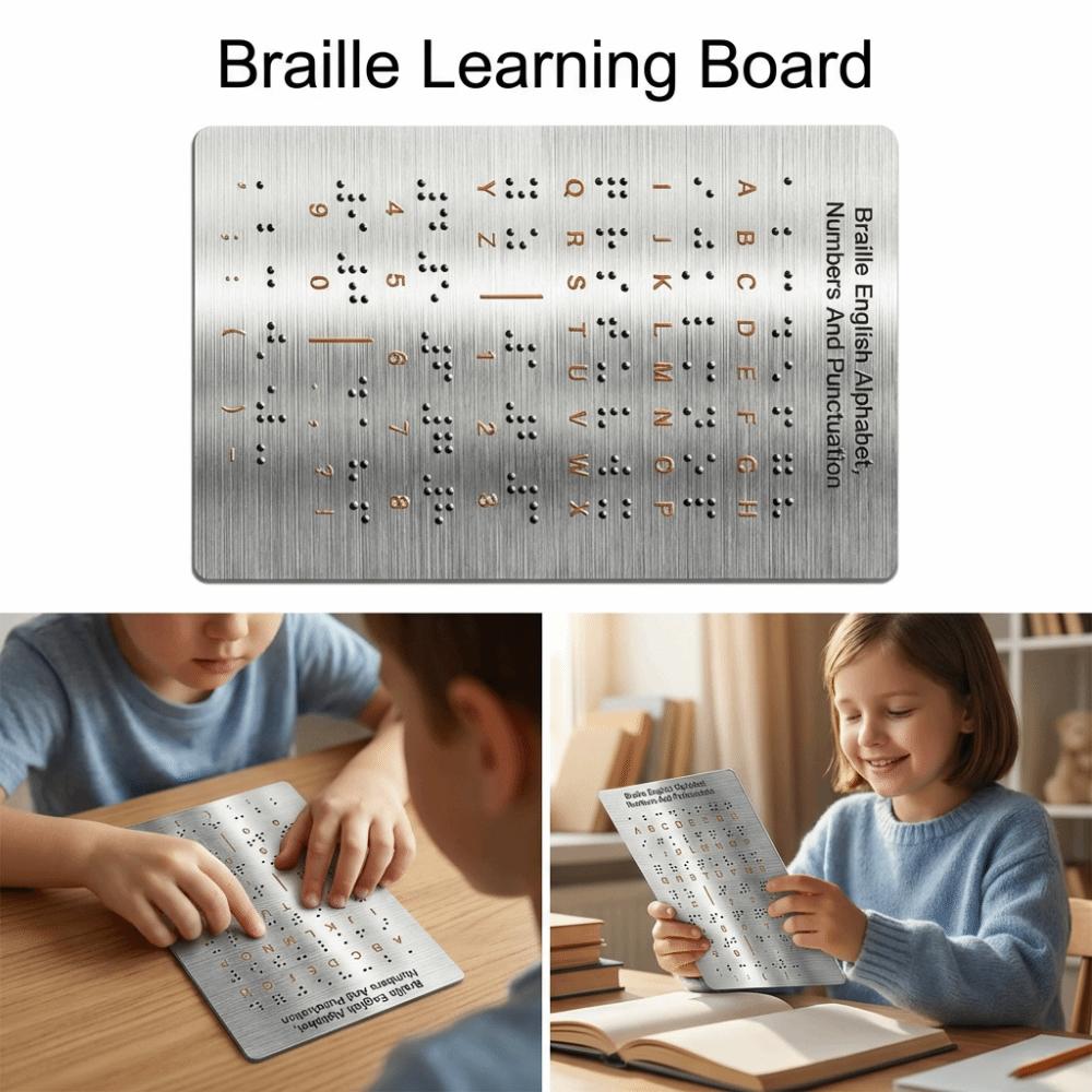 Aluminum Braille Learning Board Efficient Braille Self-Learning Tool Adult Beginner