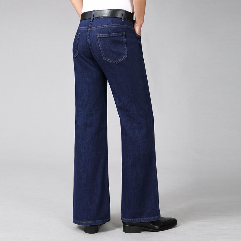 Men's Thin Summer High Waist Elastic Loose Wide Leg Pants Large Legs Flared Jeans
