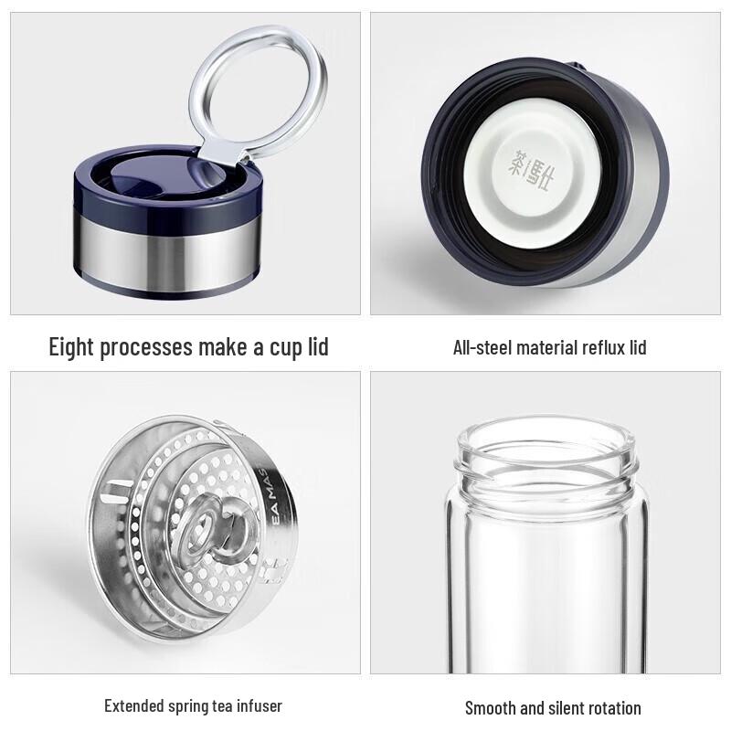 Fuguang Double-Layer Glass Tea Infuser Bottle