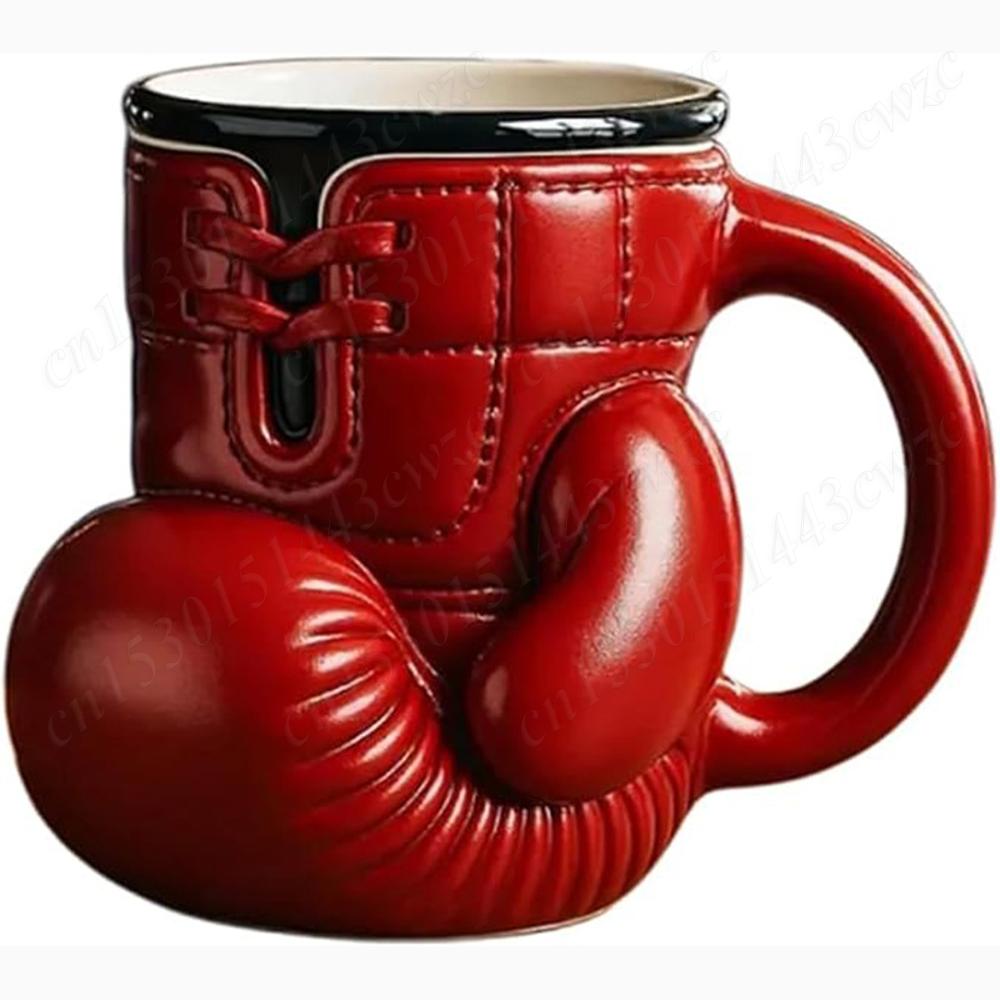 12oz Boxing Glove Mug Colorful Sports Themed Tea Cup Portable Desktop Water Container Mug Cups for Home Studio Travelling Use