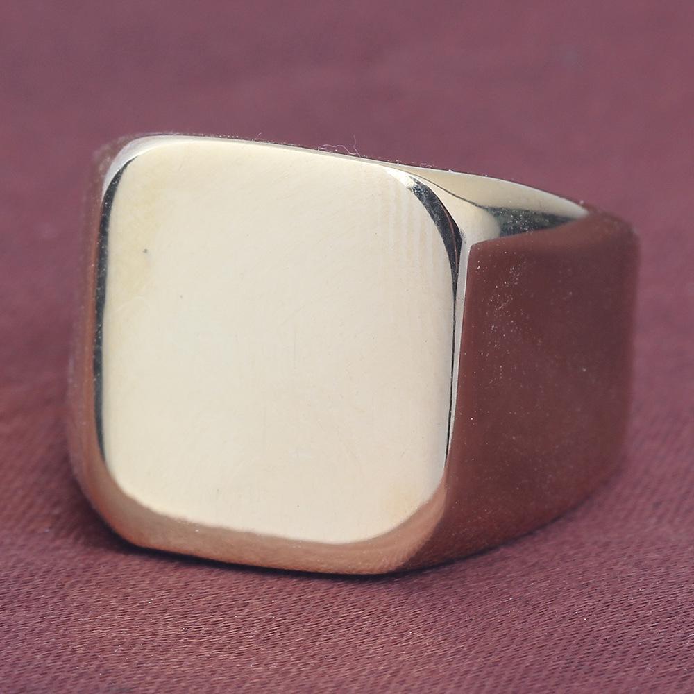 Retro minimalistický 18mm nerezový titanový prsten s laserovým logem
