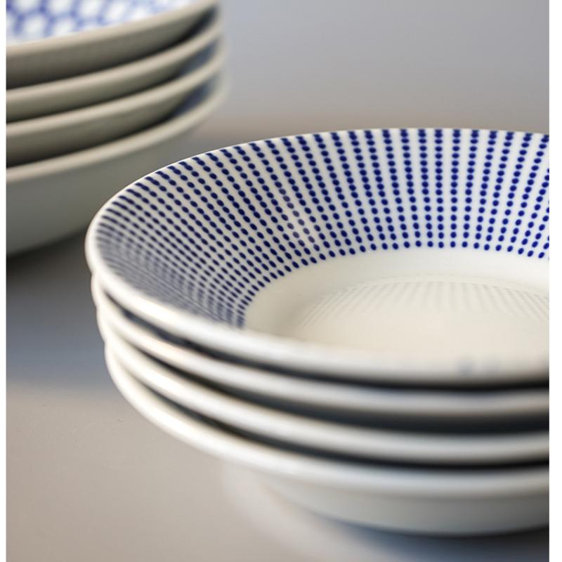 1pc Japanese Style High Temperature Underglaze Color Ceramic Dish, Round Hand-painted Porcelain Tableware for Home Restaurant 4 Style