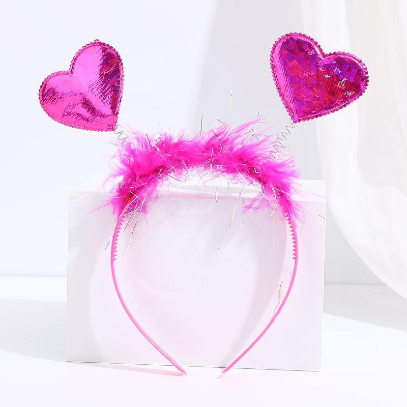 Valentine's Day Red Heart Headband Hair Clip - Wedding & Party Photo Prop