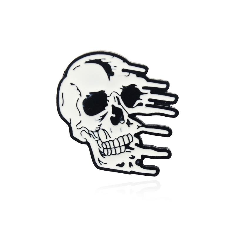 Creative Transformable Skull Alloy Brooch: Trendy Punk Style Fashion Badge Ornament