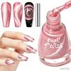 Dynamic Diamond Crushed Cat Eye Nail Polish, Icy Transparent Pearlescent Glitter Porcelain White Cat Eye Manicure Decor