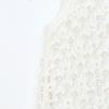 French Style Sleeveless White Knit Vest with Studded Detailing for Women