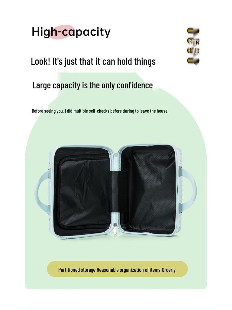 Retro Suitcase Set: 14" Women's Cosmetic Bag & 16" Men's Carry-On Luggage Gift Box.