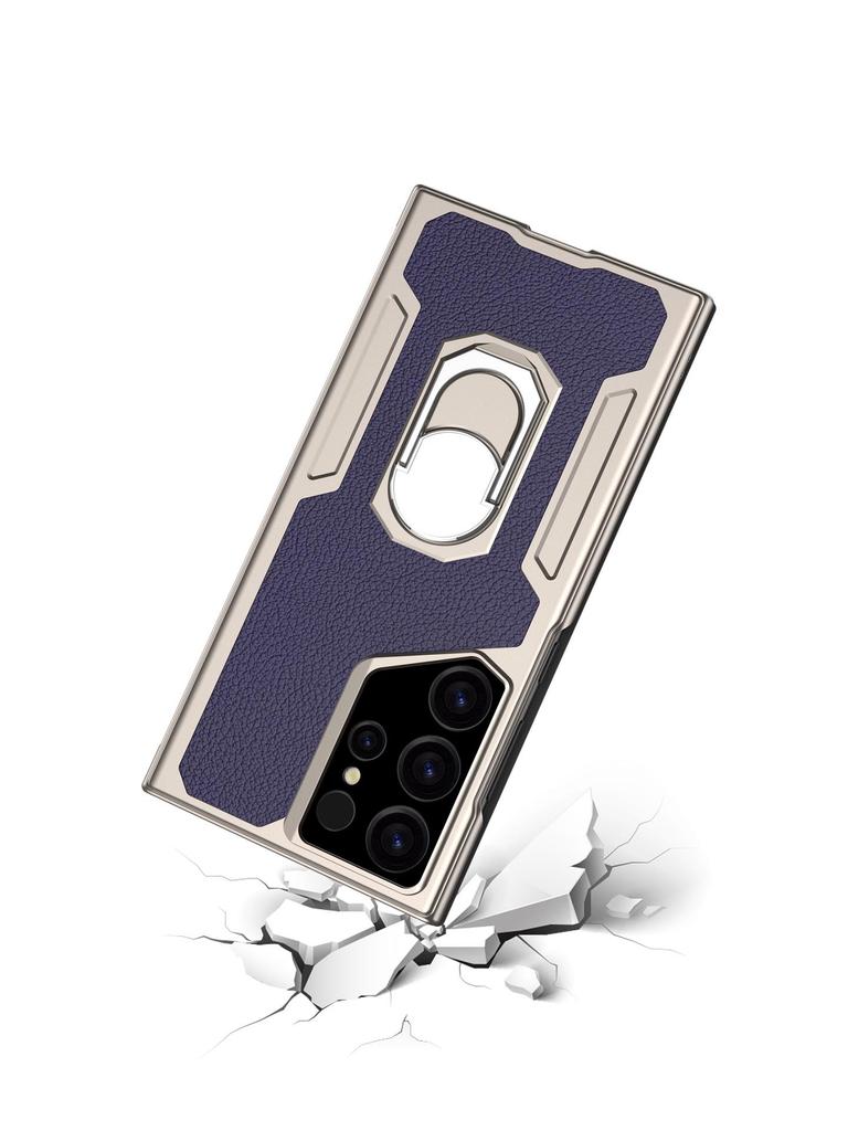 Samsung S23 Ultra Stylish Business Flip Leather Case with Armor Bracket and Full Coverage Protection